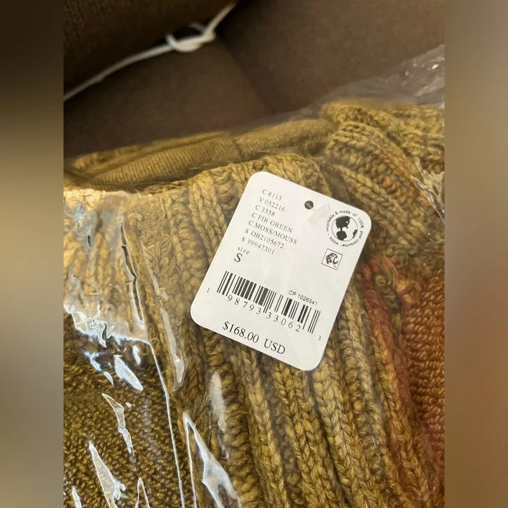 NWT FREE PEOPLE WE THE FREE Cute In This Cardi | Fir Green/Moss MSRP $168 Size S - Picture 9 of 11